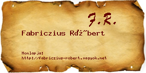 Fabriczius Róbert névjegykártya