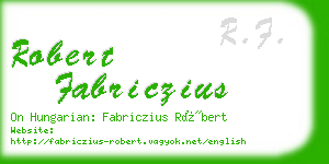 robert fabriczius business card